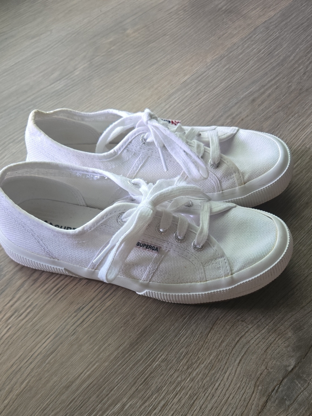 Superga White Canvas Low-Profile Sneakers 7.5